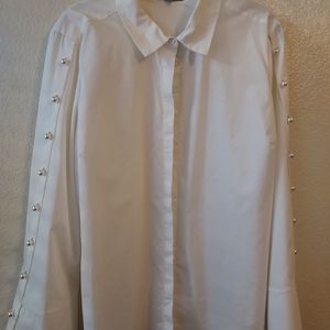 Marled Pearl accent blouse